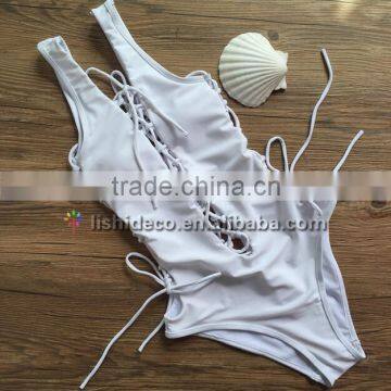 2016 White bandage swimwear one piece