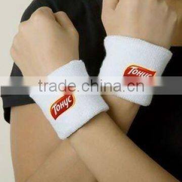 wholesale mens white sweatband with embroidery logo