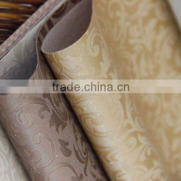 PVC sythetic upholstery leather with elegant style ,use for home decoration,bedroom ,living room