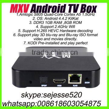 Newest Arrival Mxv S805 Quad Core Kodi Pre-installed Android4.4 tv Box Support Bluetooth Better Than mx Mx2 photo-2