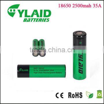 Wholesale Cylaid 35amp high discharge battery 3.7v li ion 2500mah vs lg hg2 18650 battery
