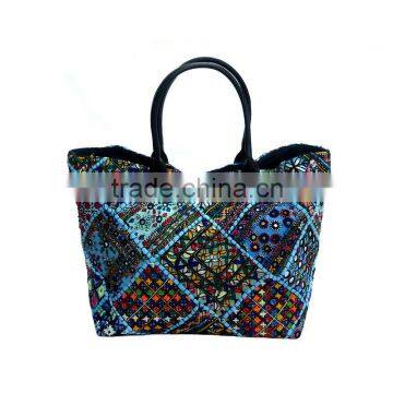 LATEST FASHION VINTAGE KANTHA PATCHWORK TOTE BAG, KANTHA QUILTED BAG