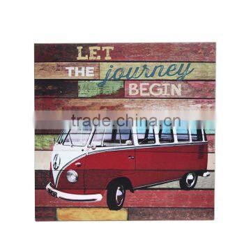 Wholesale Fashion Style Bus Design Wood Wall Printing Crafts photo-2