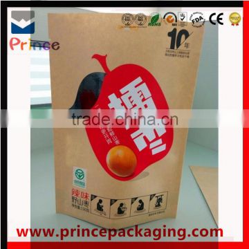 kraft papere ziplock standbag/kraft paper stand up zipper bag/ AL foil kraft paper stand up pouch