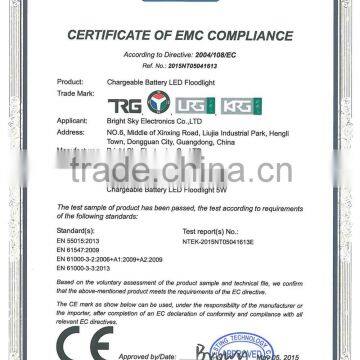 CERTIFICATE OF EMC COMPLIANCE