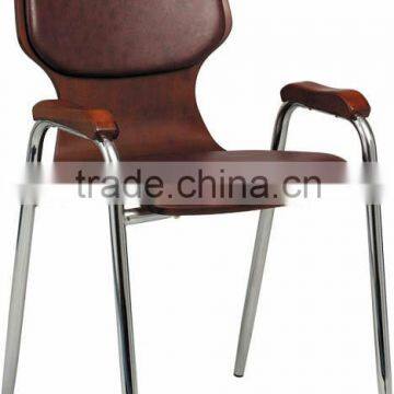 2014 popular Stack plywood bentwood Chair with arm training office Chair A25-Y01