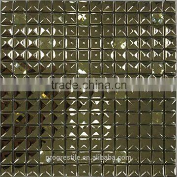 stainless steel metal mosaic tiles, gold metal mosaic tile(PMTH3006)