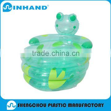 2016 Continued Selling Transparent Frog PVC Inflatable Baby Swiming Pool With Back Cushion