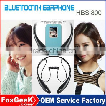 2015 New portable mini wireless bluetooth earphone HBS800 ,Stereo bluetooth sport headset for LG hbs800 hot selling in alibaba