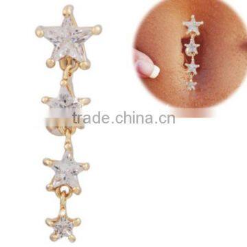 Sex Women Star Shape Belly Ring Navel Ring