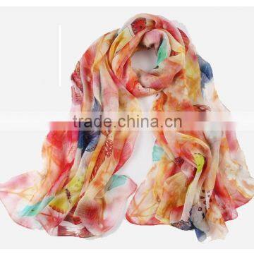 Wholesale 2016 New China Digital Printed Silk Long Fashion Scarf for Lady photo-4