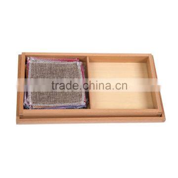 Educational wooden toys for montessori first fabric box