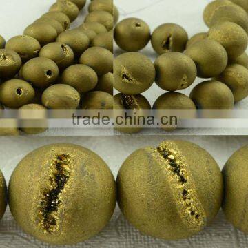 12mm druzy agate geode round coated beads