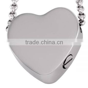 SRP8384 Blank Engravable Heart-Shaped Human Memorials Necklace for Ashes Stainless Steel Cremation Urn Pendant photo-2