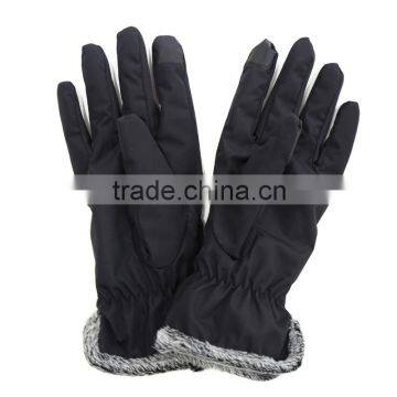 Classical black winter warm touch screen gloves for women