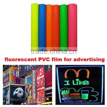 2016 best sale transparent colorful flourescent pvc film for advertising sign