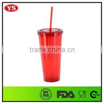 Halloween Tableware 20 Ounce Plastic Double Wall Acrylic Sippy Cup With Glitter Card