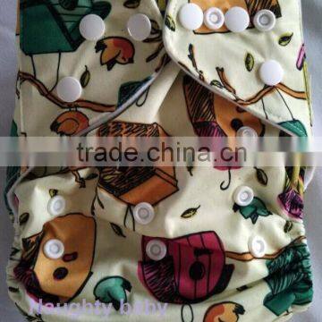 Eco friendly PUL pocket baby cloth diaper factory China cartoon printed cloth nappy