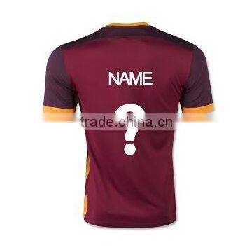 Free shipping to Italy Roma wholesale price shirt 2016 hot sale red customs soccer jersey