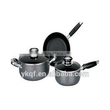 Non-stick aluminum cookware set with powder coating