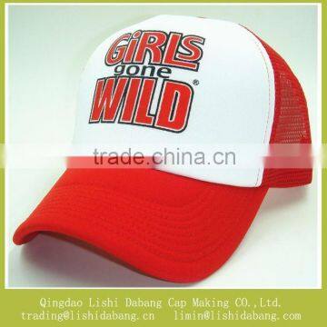 wholesale Sponge mesh hat, red trucker mesh cap for grils