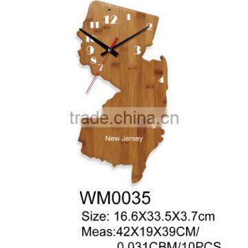 HIGH QUALITY MAP SHAPE WALL CLOCK