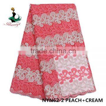 2016 Haniye african French Net Lace fabric embroidery tulle lace fabric/NYN62