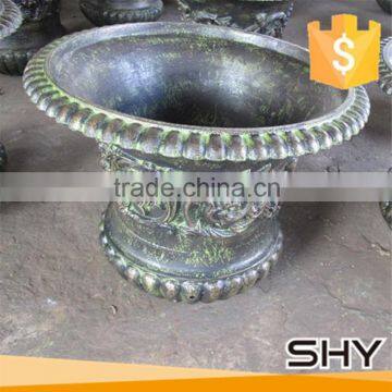 hot sale high quality low price beautiful garden decorative ornament antique cast iron flowerpot