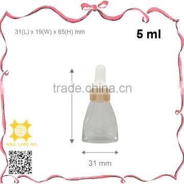 Small size transparent 5ml glass dropper bottle for liquid