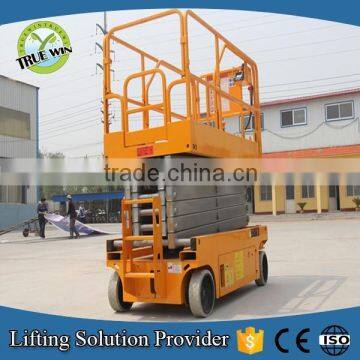 24V Full battery power scissor lift with extended platform for sale