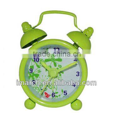 green twin bell clock