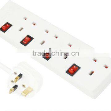 4Outlet Mains Power Strip Distributor UK Plug Socket