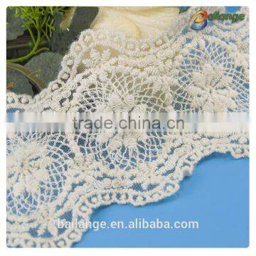 High quality China manufacturer Embroidered Chemical ivory lace trim bridal for garment