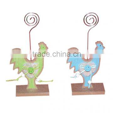 Easter Wooden Chicken desktop name card holder with clips wooden cock crafts business card holder gifts