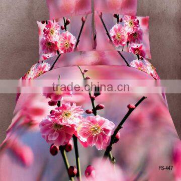 3D luxuary and elegant flower design 100% cotton hot sale bedding set from china