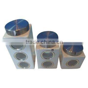 Ceramic storage square jars set with stainless lid