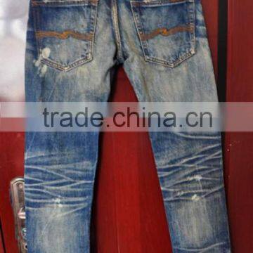 High Quality Heavy Wash Ripped Jeans Wholesale Destroyed Jean American Wholesale Jeans (LOTV005) photo-2