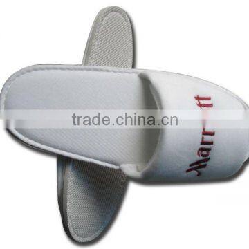 Luxury velour closed toe hotel slipper
