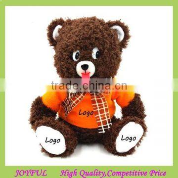 Custom plush teddy bear toy stick out tongue (no need battery)