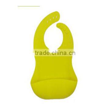 Hot sale food grade silicone baby pinafore, soft baby pinafore, silicone bib