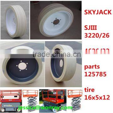 Solid Rubber Tyre Wheels for Scissor Lift Jacks 10-16.5 16x5x12 Etc. photo-3