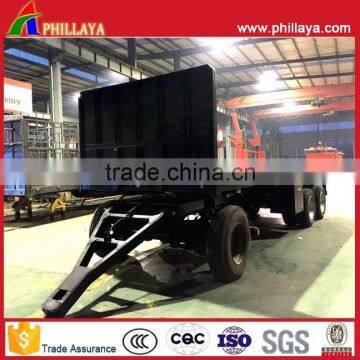 20FT 40FT Flatbed Skeletonal Semi Container Dolly Trailer With Turntable Drawbar photo-5