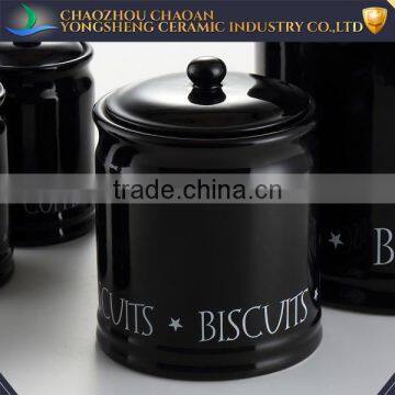 5pcs Black Ceramic Kitchen Jar Set for House/office/hotel photo-5