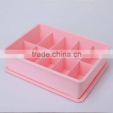 Stackable Plastic Underware Storage Box Clothes Drawer Organizers With Divided Cells