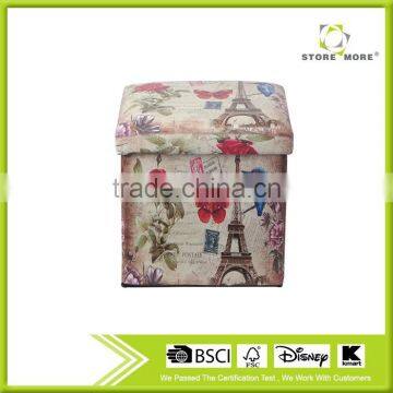 Storage Ottoman, Paris, Flower and Bird Design photo-2