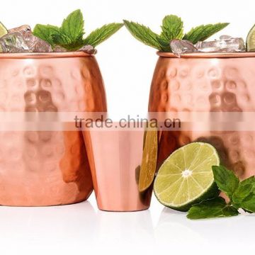 16oz Pure Copper Hammerred Moscow Mule Mugs With Shot Glass