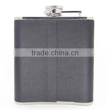 Hip Flask Leather Wrapped Flagon With High Quality Stainless Steel