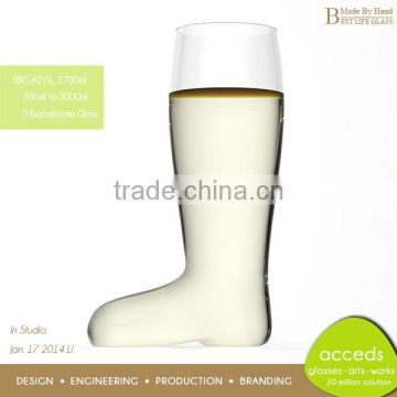 Unique Shaped Ti-Borosilicate Mug / Cups Boot Shaped Beer Glass