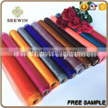 Sewing edge bicolourable fabric organza roll