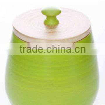 High quality eco friendly beautiful designed green sugar canister